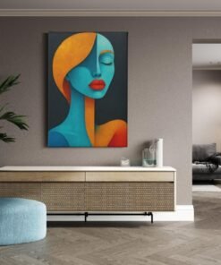 ALIVA 1358 vrouw gezihct abstract schilderij b