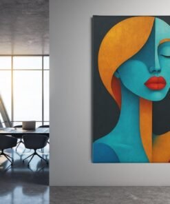 ALIVA 1358 vrouw gezihct abstract schilderij c