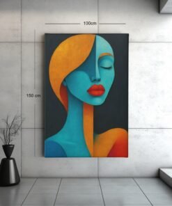 vrouw-gezihct-abstract-schilderij-d
