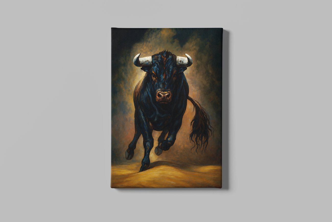 Sterke Stier Canvas Schilderij