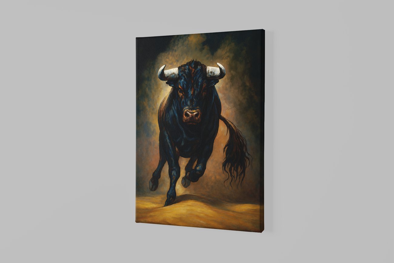 Sterke Stier Canvas Schilderij - Afbeelding 2