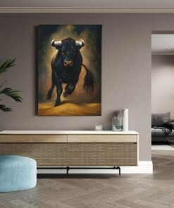 ALIVA 1363 sterke stier canvas schilderij c 1