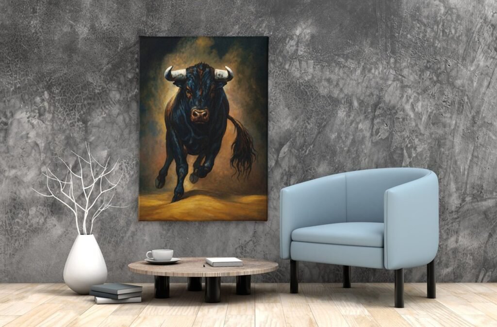 Sterke Stier Canvas Schilderij