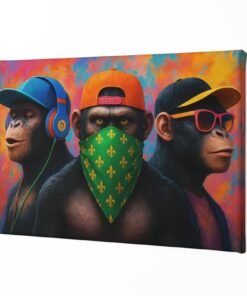 ALIVA 1392 drie apen in stijl canvas schilderij a