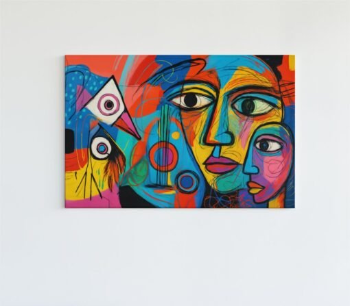 Gezichten in Kleur Canvas Schilderij