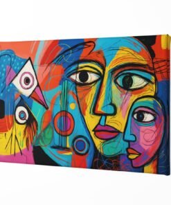 ALIVA 1480 gezichten in kleur canvas schilderij a