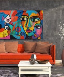 ALIVA 1480 gezichten in kleur canvas schilderij c