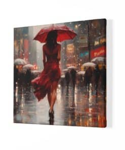 Alternative view of Vrouw in de regen Vierkant Schilderij