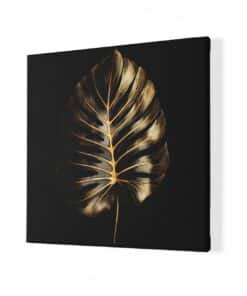 Alternative view of Blad goud Zwart Vierkant Schilderij