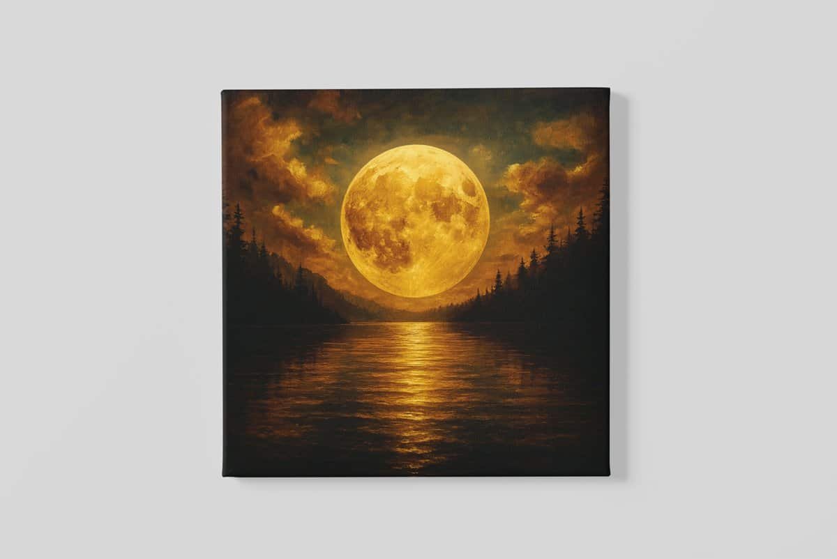 Vierkant Schilderij Volle Maan