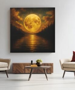 OEFE 1203 vierkant schilderij volle maan d
