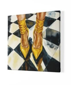 Alternative view of Stijlvolle Gele Schoenen Vierkant Schilderij