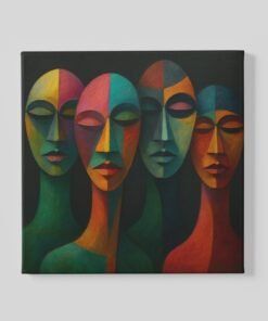 Kleurrijke Zielen Vierkant Schilderij
