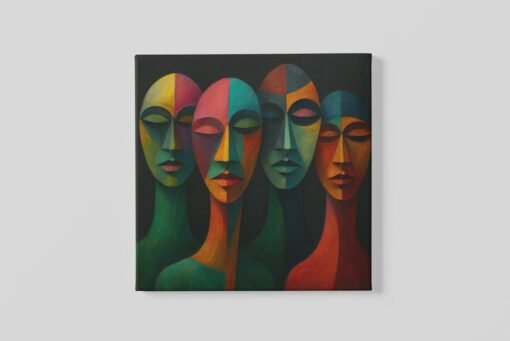 Kleurrijke Zielen Vierkant Schilderij