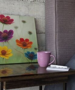 Bloemen Vierkant Schilderij - Afbeelding 3