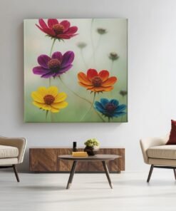 Bloemen Vierkant Schilderij - Afbeelding 4