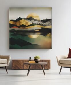 OEFE 1272 abstract landschap vierkant schilderij d