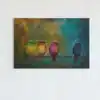 vogels op een rij canvas schilderij