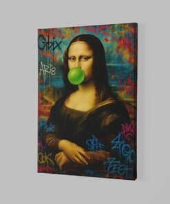 Alternative view of Mona Lisa Street Art Canvas Schilderij