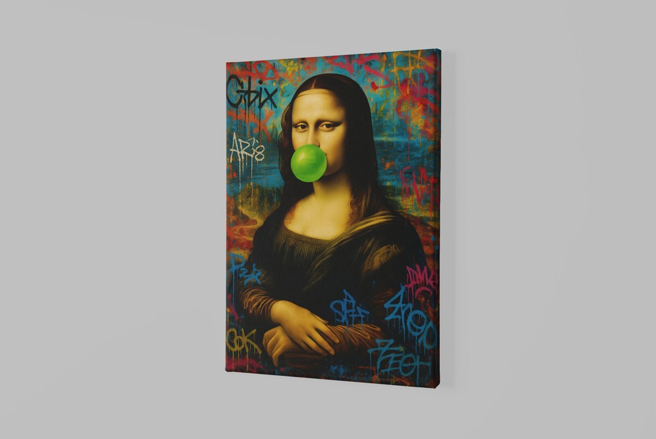 Mona Lisa Street Art Canvas Schilderij - Afbeelding 2