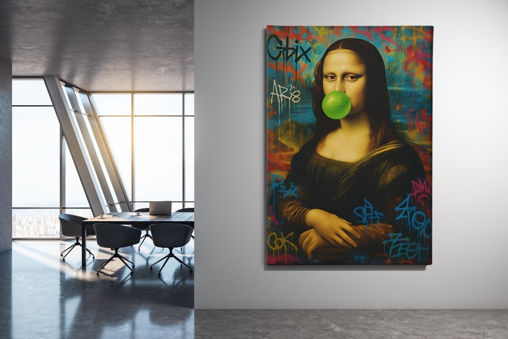 Mona Lisa Street Art Canvas Schilderij - Afbeelding 4