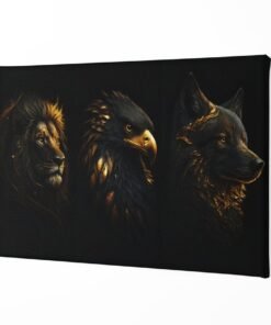 ALIVA 1506 canvas schilderij leeuw adelaar wolf a