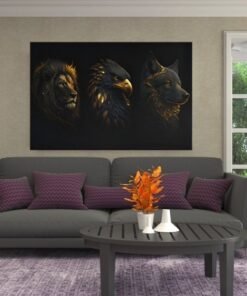ALIVA 1506 canvas schilderij leeuw adelaar wolf b