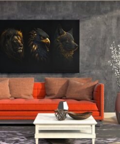 ALIVA 1506 canvas schilderij leeuw adelaar wolf c