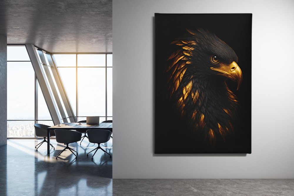 Gouden Adelaar Canvas Schilderij - Afbeelding 4