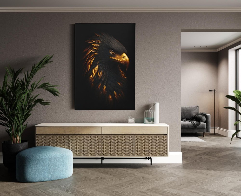 Gouden Adelaar Canvas Schilderij - Afbeelding 3