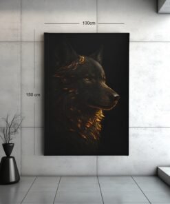 gouden-wolf-canvas-schilderij-c