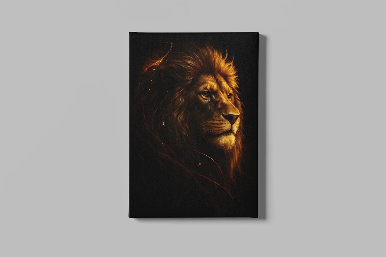 Gouden Leeuw Canvas Schilderij