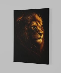 ALIVA 1509 gouden leeuw canvas schilderij a