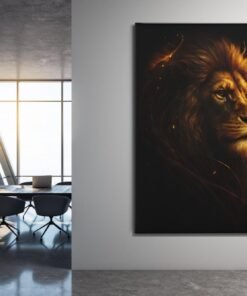 ALIVA 1509 gouden leeuw canvas schilderij b