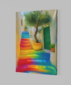 ALIVA 1511 regenboog trap canvas schilderij a