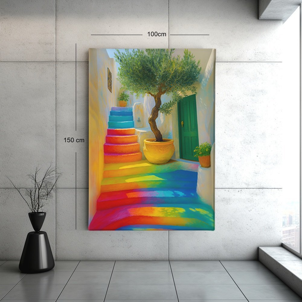 regenboogtrap-canvas-schilderij-b