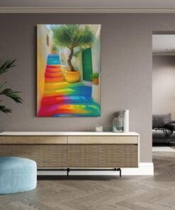 ALIVA 1511 regenboog trap canvas schilderij d
