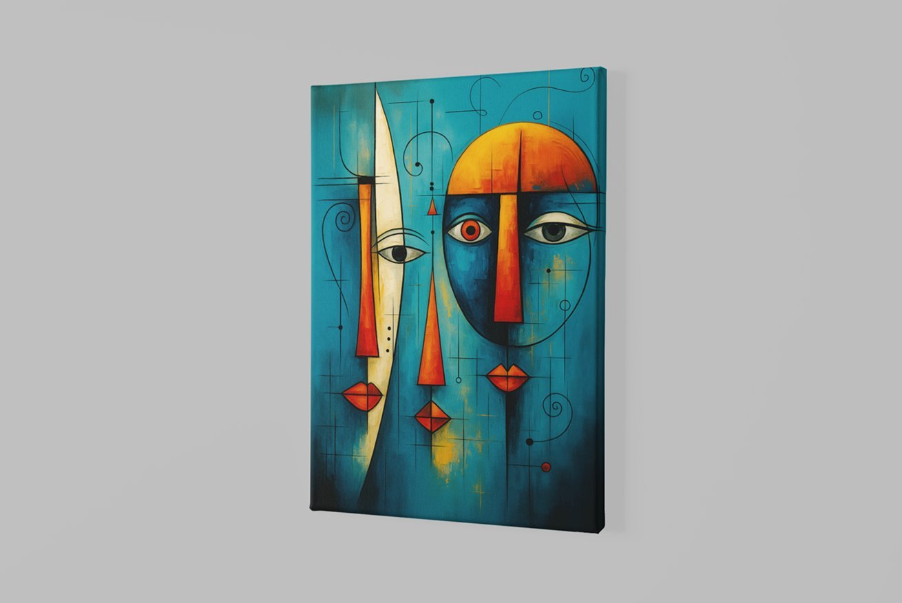 Twee Gezichten Canvas Schilderij - Afbeelding 2