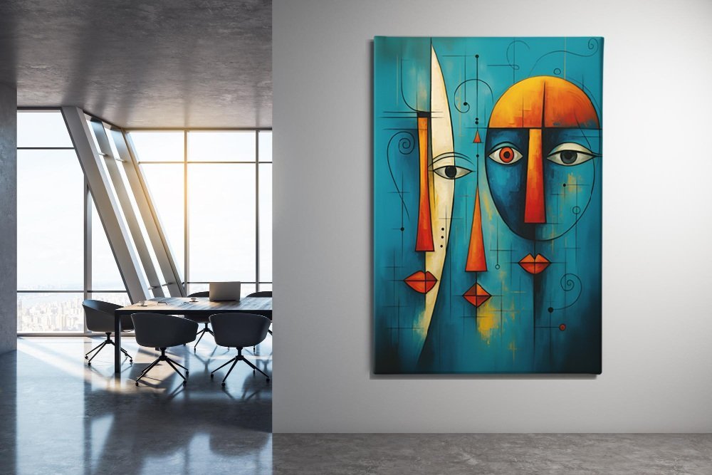 Twee Gezichten Canvas Schilderij - Afbeelding 4