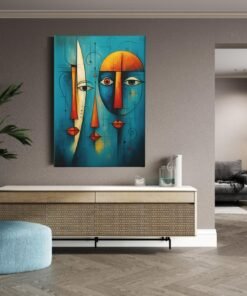 ALIVA 1512 twee gezichten canvas schilderij c