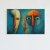 ALIVA 1513 geometrische gezichten canvas schilderij