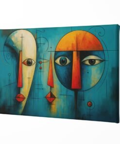 ALIVA 1513 geometrische gezichten canvas schilderij a