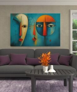 ALIVA 1513 geometrische gezichten canvas schilderij b