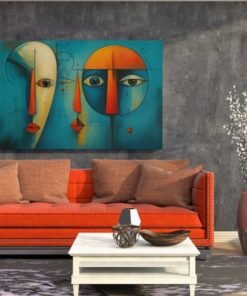 ALIVA 1513 geometrische gezichten canvas schilderij c