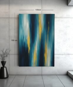 abstract-blauw-en-goud-canvas-schilderij-b