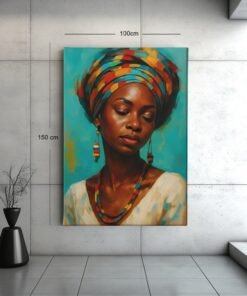 canvas-schilderij-vrouw-met-kleurrijke-hoofddoek-b