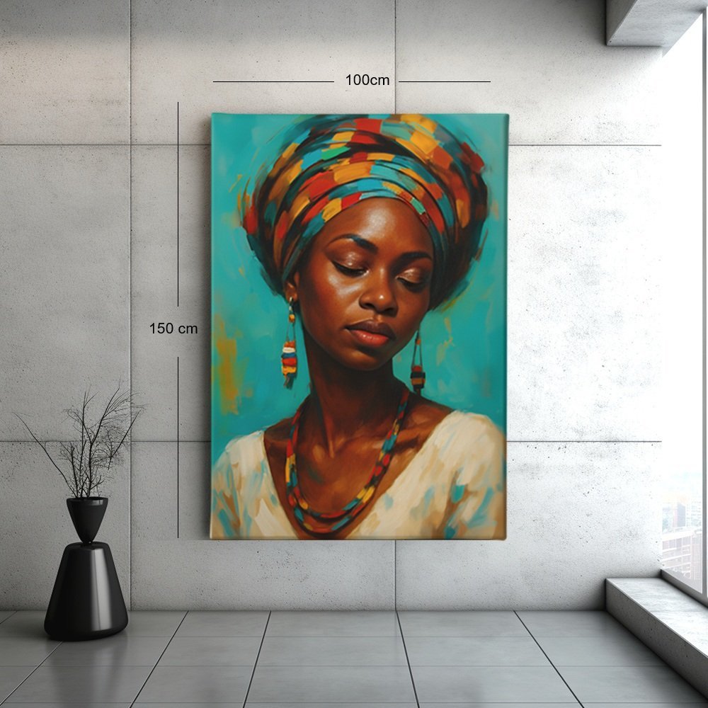 canvas-schilderij-vrouw-met-kleurrijke-hoofddoek-b