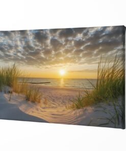 ALIVA 1518 strand bij zonsondergang canvas schilderij a