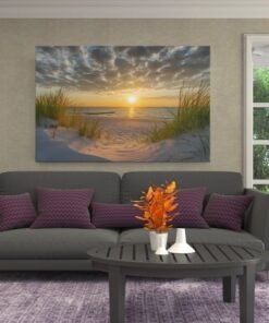 ALIVA 1518 strand bij zonsondergang canvas schilderij b