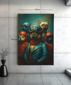 Canvas Schilderij Stoere Honden Biker Gang